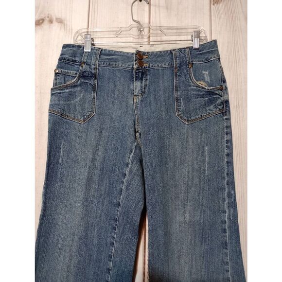 Banana‎ Republic Jeans Ladies 8 Contoured Bootcut Distressed - Picture 3 of 9